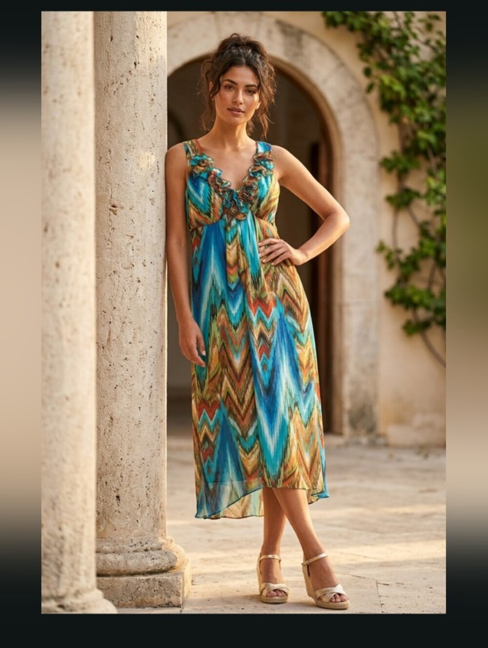 Cynthia Rowley Teal and Multicolor Printed Dress